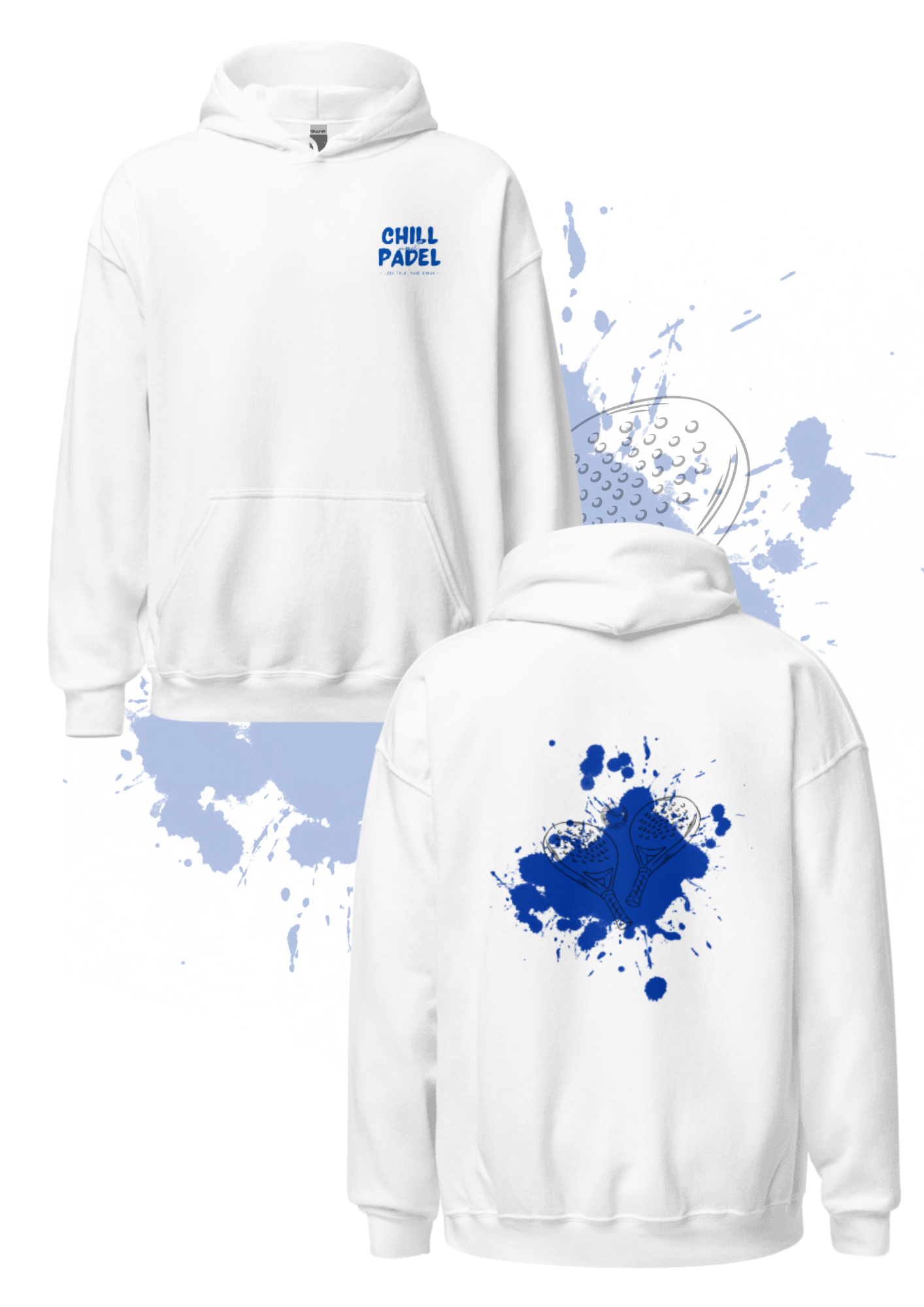 Sweat à capuche Chill and Padel – Classic Blue Splash